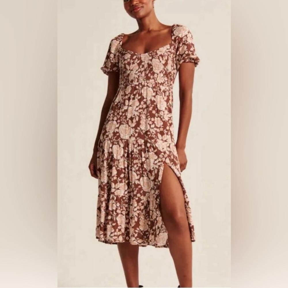 Abercrombie & Fitch Midi Smocked Midi Dress
